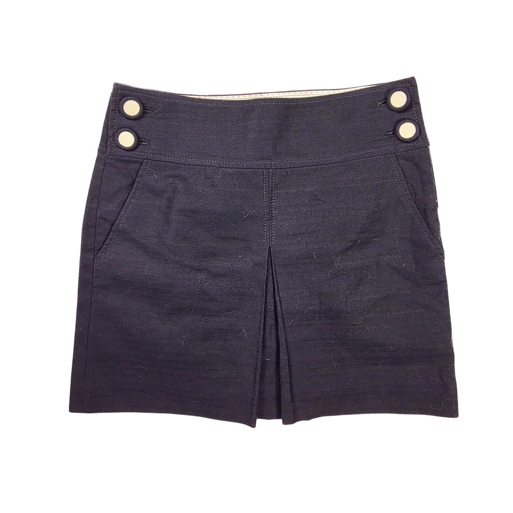 J. Crew Navy w/ Pockets & Gold‎ Accent Buttons Sailor Mini Skirt Women's Size 4